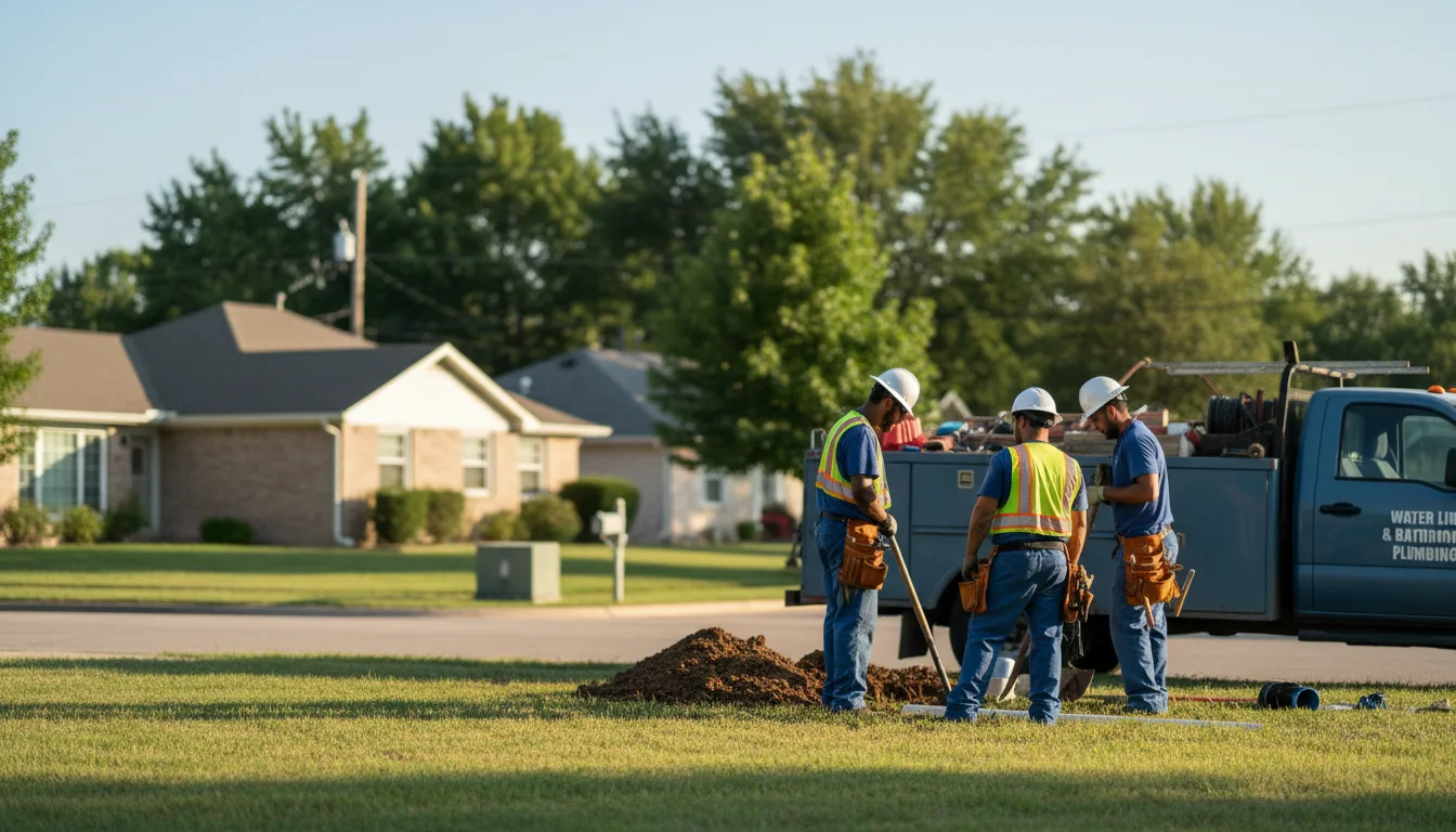 Residential water line and bathroom plumbing service in Beecher, IL